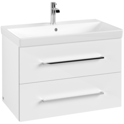 Villeroy & Boch Avento Crystal White 800mm Wall Hung 2-Drawer Washbasin and Vanity Unit SAVE05B401