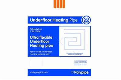 Polypipe Underfloor Heating Pipe Polybutylene 15mm x 150m Coil UFH Pipe UFH15015B