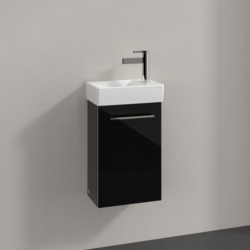 Villeroy & Boch Avento Crystal Black 360mm Wall Hung 1 Door Washbasin and Vanity Unit SAVE31B301