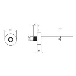 Villeroy & Boch Universal Round Vertical Shower Arm Chrome TVC00045352061