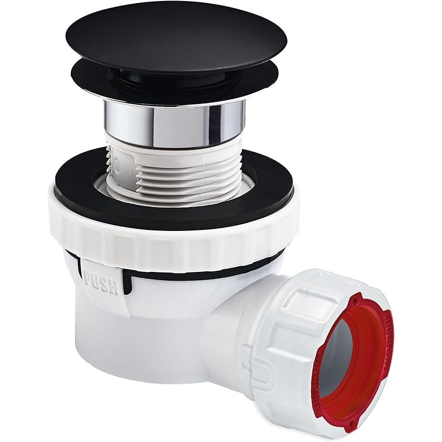 An image of Wirquin Nano 6.7 Quick Clac All-in-one Basin Waste & Trap Black 30724237