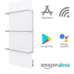 Trianco Aztec Infrared Ceramic Heating Towel Rail 600mm H x 600mm W - White FG45250CDW