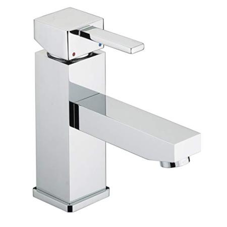 An image of Bristan Quadrato Basin Mixer with Eco-Click and Pop-Up Waste QD EBAS C