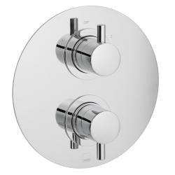 Vado DX Celsius 2 Outlet Concealed Thermostatic Shower Valve with Round Backplate CEL-148D/2/RO-C/P
