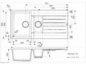 Reginox Harlem15 Pure White Granite 1.5 Bowl Kitchen Sink with Drainer and Waste