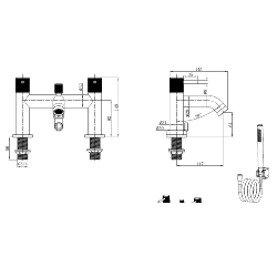 Abacus ISO PRO Deck Mounted Bath Shower Mixer Matt Anthracite TBTS-446-3204