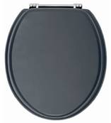 Heritage Soft Close Toilet Seat - Graphite Grey with Chrome Hinges TSGRA101SC