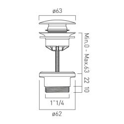 Vado Universal Basin Waste Systems Plastic Clic Clac Basin, Clicker & Free Flow Chrome WG-394-C/P