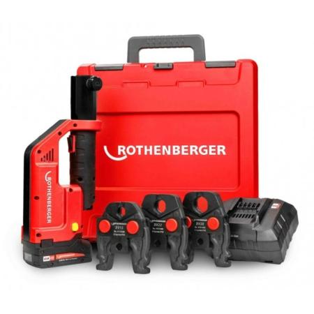 Rothenberger Romax Compact 3.0 Bluetooth Enabled Press Tool & SV Profile Jaw Set 15-22-28mm - 1000004277