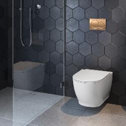 Geberit Alpha01 Round Dual Flush Plate - Red Gold 115.035.QA.1