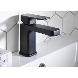 Highlife Fife Black Basin Mixer And Push Waste 12513B