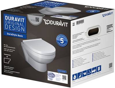 An image of Duravit DuraStyle Basic Wall Mounted Compact Rimless Toilet Set 45750900A1