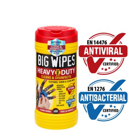 Big Wipes Antiviral Heavy-Duty Pro+ (Red Top) 80 Wipes 24200000