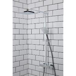 Bristan Quadrato Shower - Exposed Fixed Head Bar Shower with Diverter and Kit (QD SHXDIVFF C Model)
