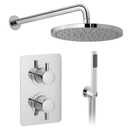 Vado DX Celsius 2 Outlet Thermostatic Shower Set Square Back Plate DX-172251-CELSQ-CP