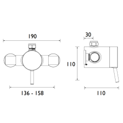Bristan Prism Exposed Single Control Shower (Top Outlet) PM2 SQSHXTVO C