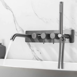 Abacus ISO PRO Thermo Concealed Bath Shower Mixer Matt Anthracite TBTS-446-3402