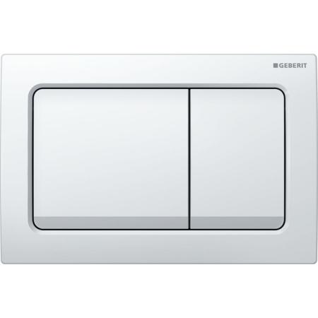 Geberit Alpha01 Square Dual Flush Plate - White 115.055.11.1