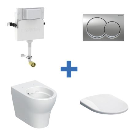 Geberit Back-to-Wall 4-in-1 Cistern, Flush Plate, Selnova Rimless Pan & Soft Close Seat Pack 118.363.21.2