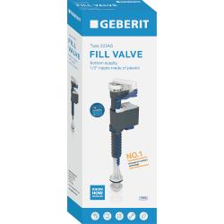 Geberit Type 323AG Bottom Entry Fill Valve with Plastic Nipple 1/2" 136.760.00.1