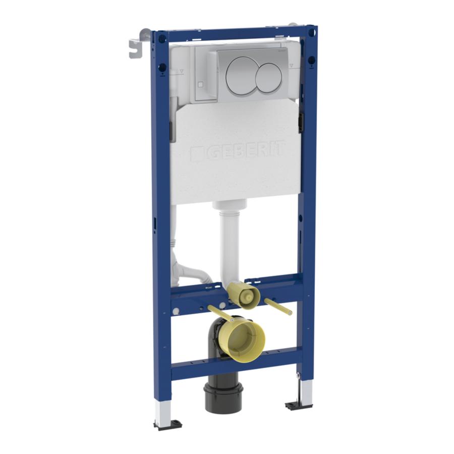An image of Geberit Alpha 112cmh Frame & Cistern, plus Alpha01 Round Flush Plate 458.041.21....