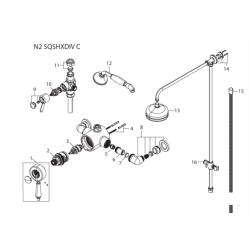 Bristan 1901 Shower Valve with Rigid Riser Kit N2 SQSHXDIV C