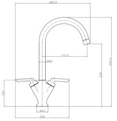 Reginox PIQUA Dual Lever Kitchen Mixer Tap - Chrome - PIQUACH