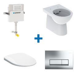 Geberit Selnova Toilet with Delta Cistern and Flush Plate 118.350.21.1