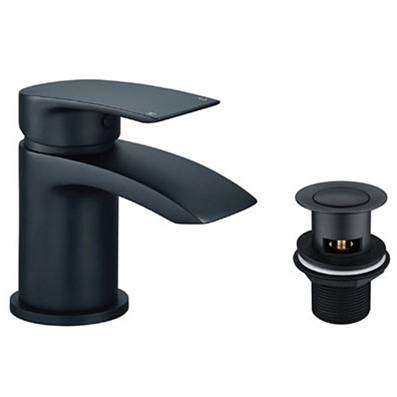 Highlife Coll Black Cloakroom Basin Mixer and Push Waste 17208B