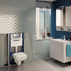 Geberit 1120mm Duofix Frame Delta Concealed Cistern and Delta20 Flush Plate 458.118.21.2