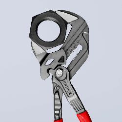 Knipex Pliers Wrench Plastic Coated Grey Atramentized 250mm 86 01 250