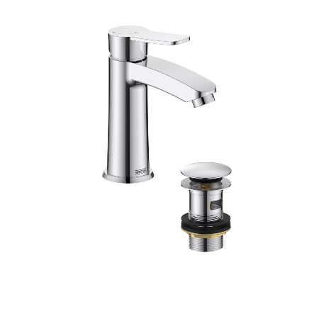 An image of Bristan Appeal Eco Start Basin Mixer with Clicker Waste Chrome APL ES BAS C
