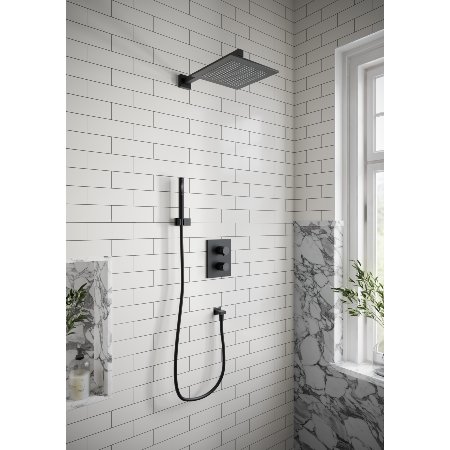 Villeroy & Boch Square Complete Shower Set in Matt Black VBSSPACK12