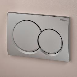 Geberit Alpha01 Round Dual Flush Plate - Matt Chrome 115.035.46.1