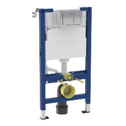 Geberit Alpha 98cmH Frame & Cistern, plus Alpha01 Square Flush Plate 458.037.21.2