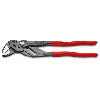 An image of Knipex Pliers Wrench Plastic Coated Grey Atramentized 250mm 86 01 250