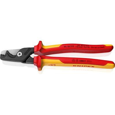 An image of Knipex Stepcut Xl Cable Shears Insulated Vde Multi-component Grips 225mm 95 18 2...