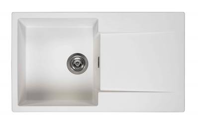 Reginox Amsterdam 10 Pure White Granite - Single Bowl Kitchen Sink with Waste Included
