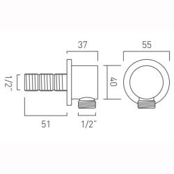 Vado Elements Wall Outlet ELE-OUTLET2-CP