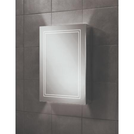 An image of HIB Edge 50 LED Illuminated Aluminium Mirror Cabinet 49400
