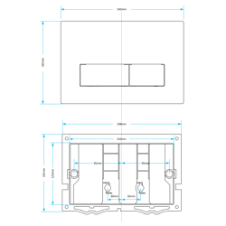 Viva Skylo Ultra22 Matt Black Dual Flush Plate ULTRA22