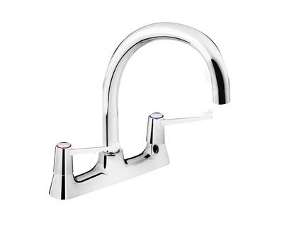 Bristan Lever Chrome Plated Deck Sink Mixer with 6" Levers and Ceramic Disc Valves VAL2 DSM C 6 CD