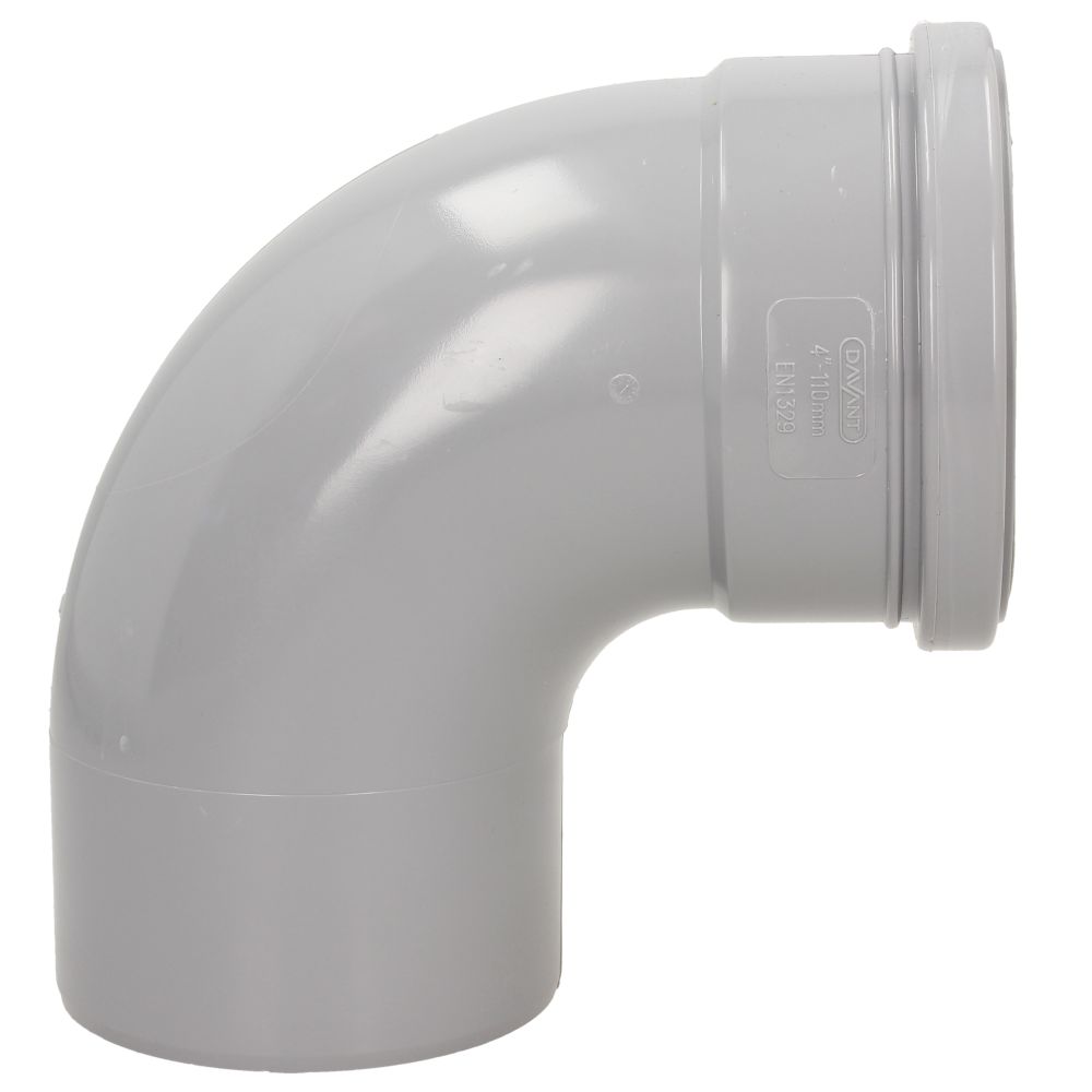 An image of Davant 92ø Ss Bend 110mm Light Grey Pushfit Splg0004