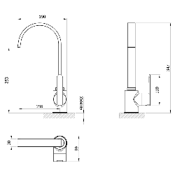 Francis Pegler Strata Kitchen Mixer Chrome No Tails 4K6025