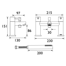 Bristan BLITZ Bath Shower Mixer BTZ BSM C