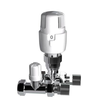 An image of Inta I-THERM+ 15mm Straight Thermostatic Radiator Valve Twin Pack 108TWINA