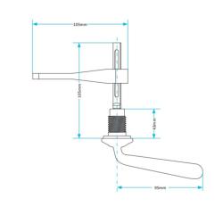 Viva 3/8" D Type Toilet Handle Kit, Flush Tank Cistern Lever PP0008D/A 