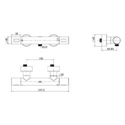 Villeroy & Boch Universal Wall Mounted Round Thermostatic Shower Mixer Valve Chrome TVS00001700061