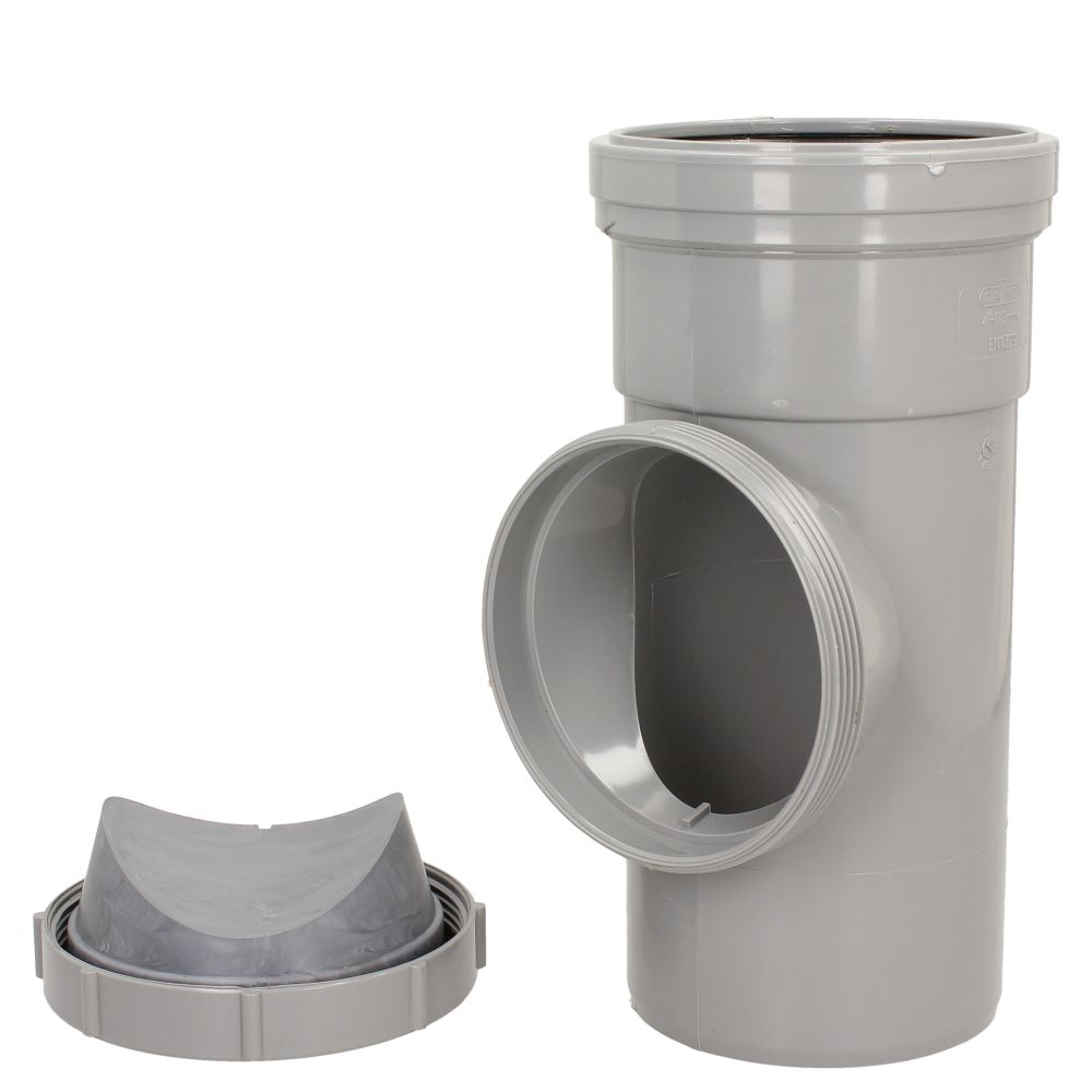 An image of Davant Ss Access Pipe 110 Light Grey Pfit Splg0033