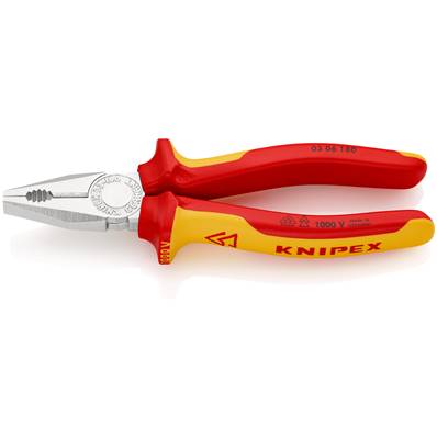 An image of Knipex Combination Pliers Multi-component Grips Vde Chrome-plated 180mm 03 06 18...